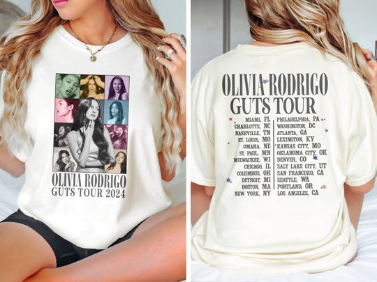 2 Sided Olivia Rodrigo Guts Tour 2024 Shirt, The Guts World Tour