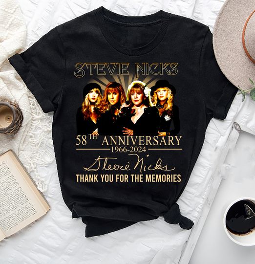Stevie Nicks 58th Anniversary 1966-2024 Signature T-Shirt