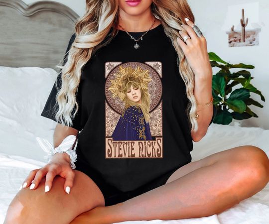 Stevie Nicks Gothic Artwork Shirt, Vintage Stevie Nicks Shirt