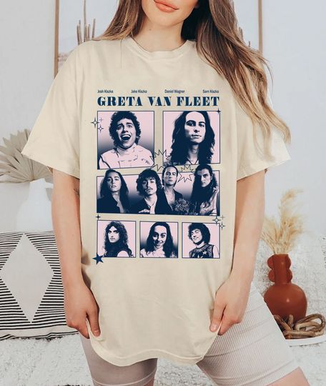 Greta Van Fleet Shirt Floral Retro GV Flee, Greta Van Fleet Shirt