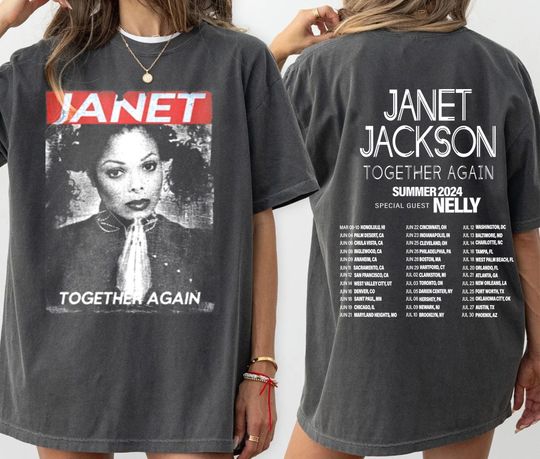 Janet Jackson Tour 2024 Shirt, Janet Jackson Concert Shirt, Together Again Tour