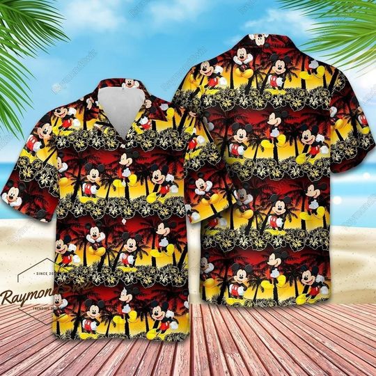 Mickey Hawaiian Shirt, Mickey Mouse Shirt, Mickey Tropical Shirt, Mickey Summer Shirt