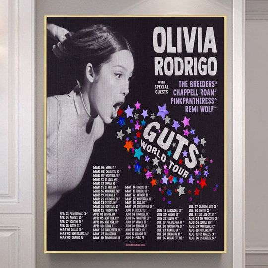 Olivia Rodrigo Guts Music Tour 2023 2024 Poster