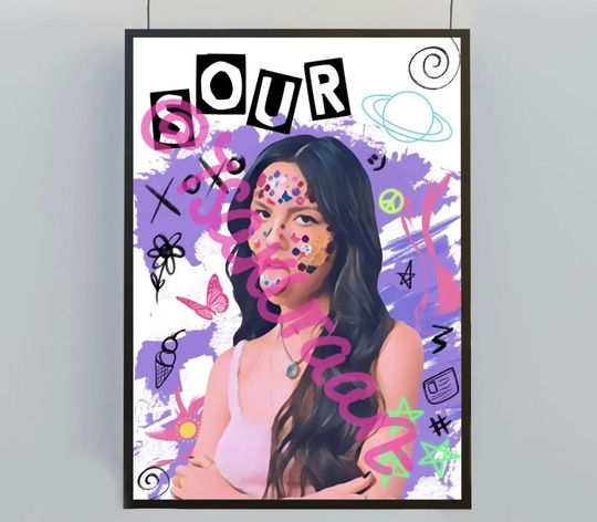 Olivia Rodrigo inspired art print, Olivia R song lyrics inspired poster merch