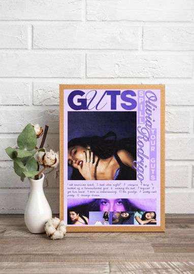 Olivia Rodrigo Guts Album Inspired Poster, PNG