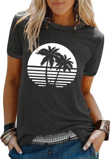 Beach Shirts Hawaiian Graphic Tees Sunshine Summer Vacation Vintage T-shirt Tops