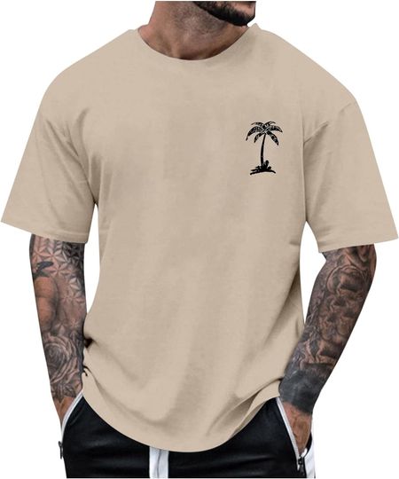 Graphic Elk Print Round Neck Short Sleeve Loose Summer T-Shirt