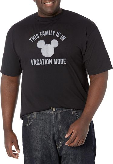 Disney Big & Tall Classic Mickey Vacation Mode Men's Tops Short Sleeve Tee Shirt