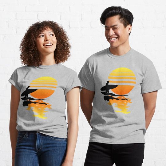 Surf Sunrise Classic T-Shirt, Beach T-shirt