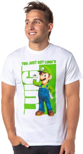 Super Mario Bros Movie Men's Shirt Luigi You Just Got Luigi'd Adult T-Shirt Tee