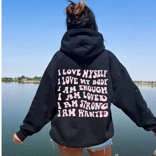 I Love Myself, Hoodie Aesthetic, Hoodie Tumblr Sweatshirt, Positive Quote