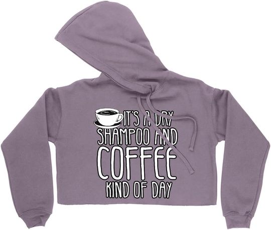 Coffee Quotes Cropped Hoodie for Women