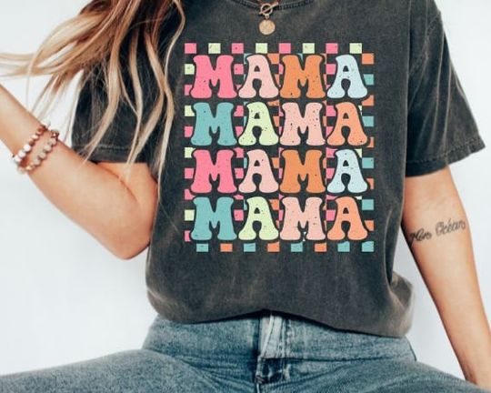 Retro Mama Shirt, Gift for Mom, Mama T Shirt