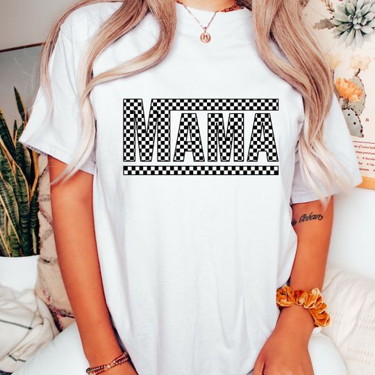 Checkered Mama Shirt, Mothers Day Shirt, Gift For Mama, Mom Shirt