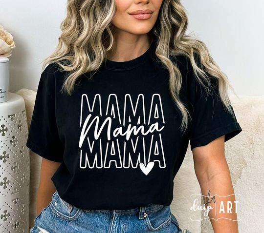 Mama Shirt, Stacked Mama Shirt, Retro Mama Shirt