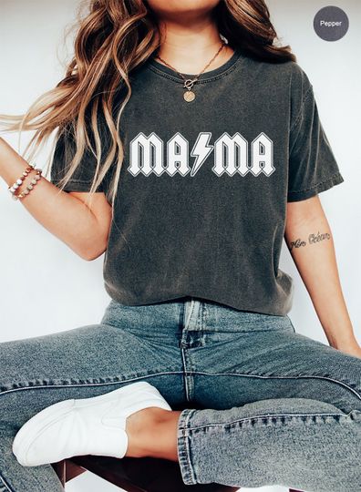 Mama Rock Shirt | Rocker Mama Shirt, Mom Shirt, Mommy Shirt, Mama T-Shirt