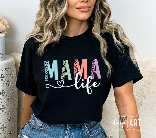 Mama Life Shirt, Mama Shirt, Leopard Mama Shirt