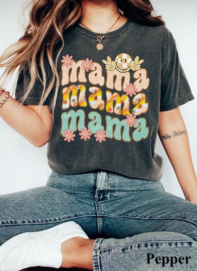 Mama Shirt, Happy Mother's Day Shirt, Smiley Face Mama Shirt