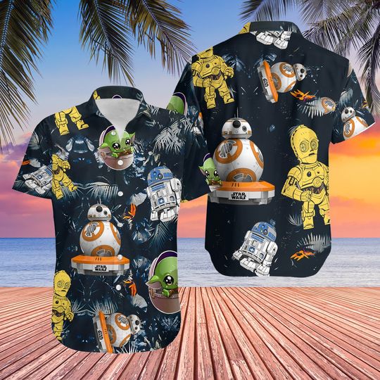 Star Wars Synthwave Hawaiian Shirt, Star War Shirt, Dadalorian Dad Shirt