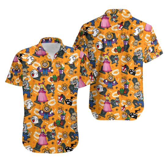 Super Mario Halloween shirt, Supper Killer Halloween Hawaiian Shirt