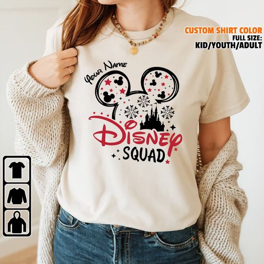 Personalized Disney Squad 2024 Mickey Logo Disney Shirt, Disney Family Matching Shirt