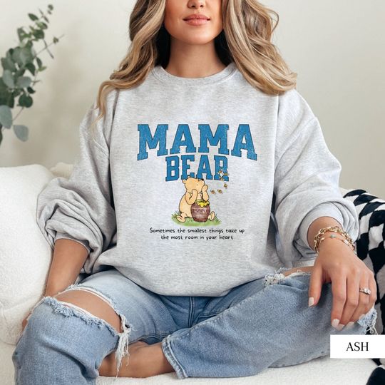 Vintage Mama Bear Sweatshirt, Classic Winnie the Pooh Sweatshirt