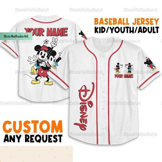 Mickey Minnie Jersey, Minnie Mouse Baseball Shirt
