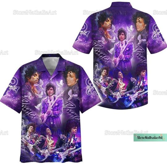 Pur Rain Shirt, Pur Rain Hawaii Shirt, Prince Purple Button Shirt