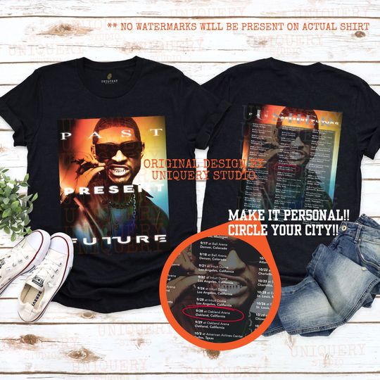 Personalized Usher Past Present Future Tour Concert Tee