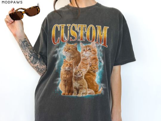 Custom Comfort Colors Vintage Pet Shirt Pet Photo