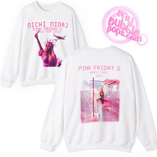 Nicki Minaj Pink Friday 2 (Gag City) World Tour 2024 Double Sided Sweatshirt