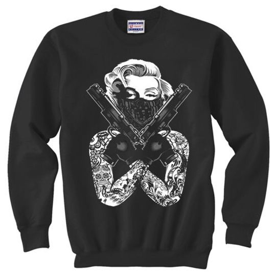 Crewneck Sweatshirt / Marilyn Monroe Gangsta Pose