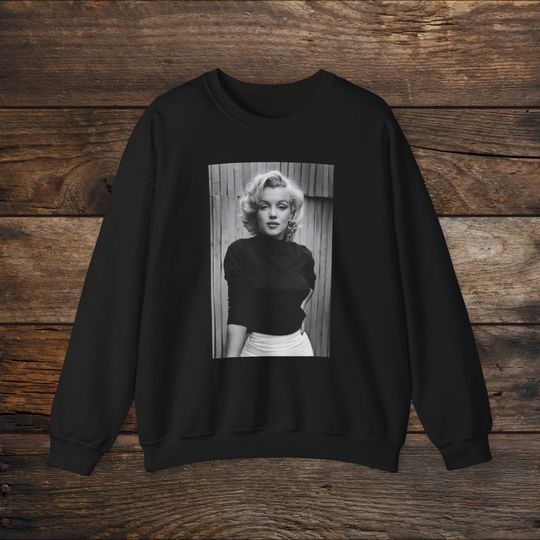 Marilyn Monroe, Fan Art, Black And White, Crewneck, Sweatshirt