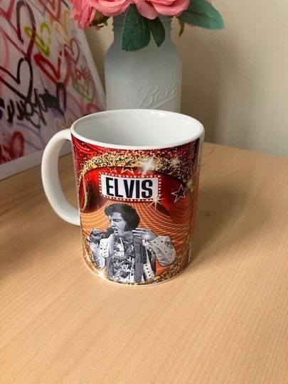 Elvis Presley inspired mug - King of Rock and Roll - viva Las Vegas - Elvis retro gift