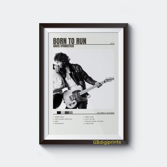 BRUCE SPRINGSTEEN Born To Run Album Poster Digital Download - Gift Idea - Minimalist Music Poster - Printable Wall Art Print