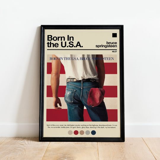 Bruce Springsteen "Born in the U.S.A" Album Poster | Color Optional | Album Art | Wall Decor