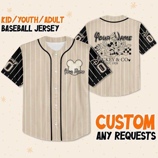 Personalized Vintage Mickey Mouse & Co 1928 Baseball Jersey