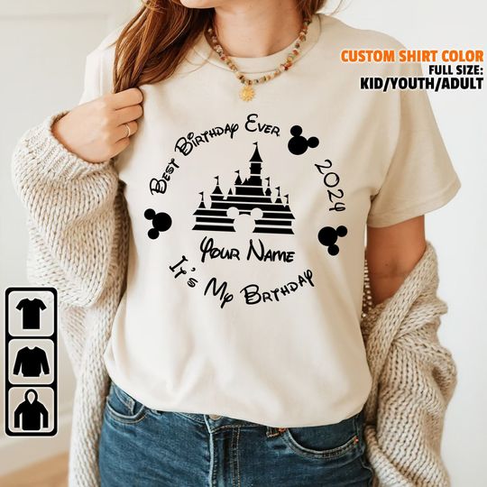 Personalized Best Birthday Ever Mickey Logo, Disney Castle Disney Shirt, Disney Family Matching Shirt