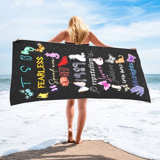 Christmas Gift, Cat Butterfly Towel, Vacation Gif