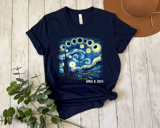 Van Gogh Total Solar Eclipse 2024 Shirt