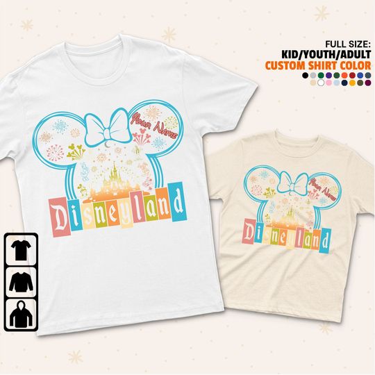 Personalized Minnie Head Disneyland Disney Shirt, Disney Family Matching Shirt