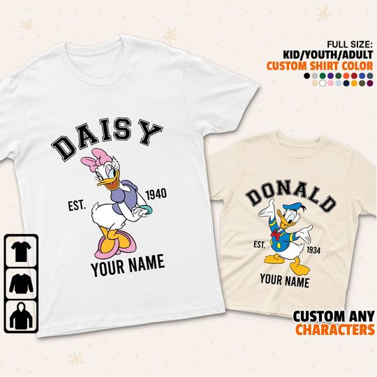 Personalized Disney Collection Characters Disney Shirt, Disney Family Matching Shirt