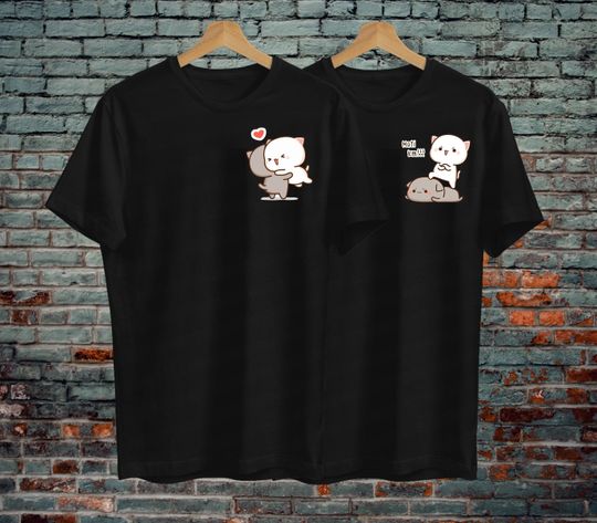 Cat Heart Couple Shirt, Cute Matching T-shirt