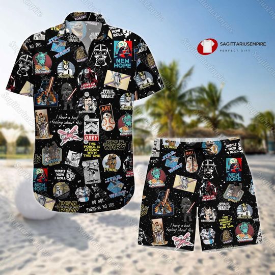 Star Wars Button Shirt And Beach Shorts