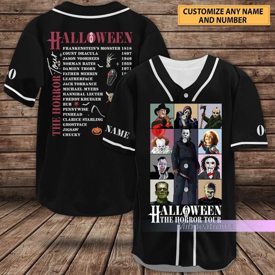 Horror Movie Baseball Jersey Shirt, Halloween The Horror Tour