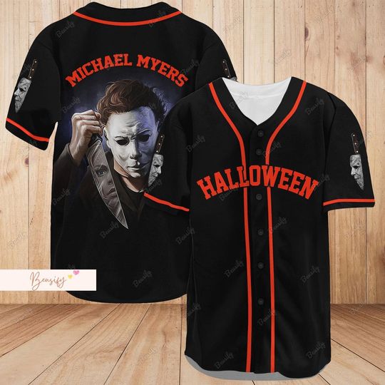 Michael Myers Jersey Shirt, Halloween Movie Baseball Shirt