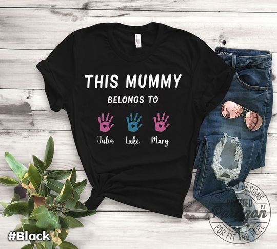 Custom Mom Shirt With kids name for mother's day gift idea