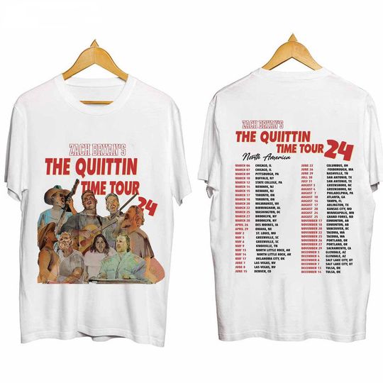 Limited The Quittin Time 2024 T Shirt Vintage Zach Bryan Merch