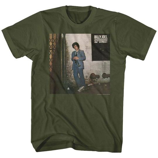 Billy Joel 52nd Street Military Green Adult T-Shirt