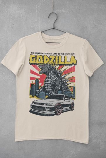 god zilla and Car Vintage Shirt